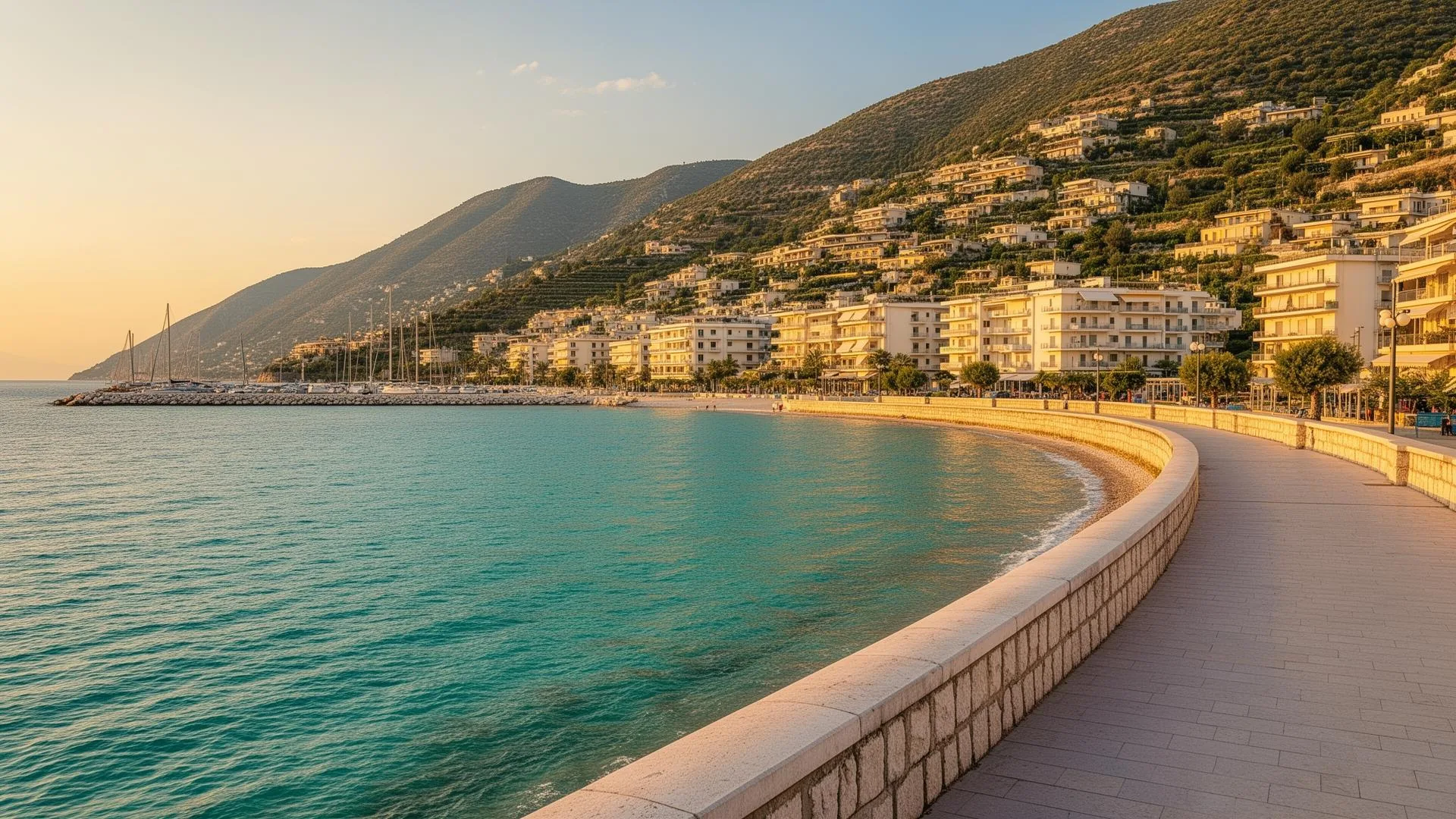 Restaurants & Promenade in Saranda - Albanische Riviera